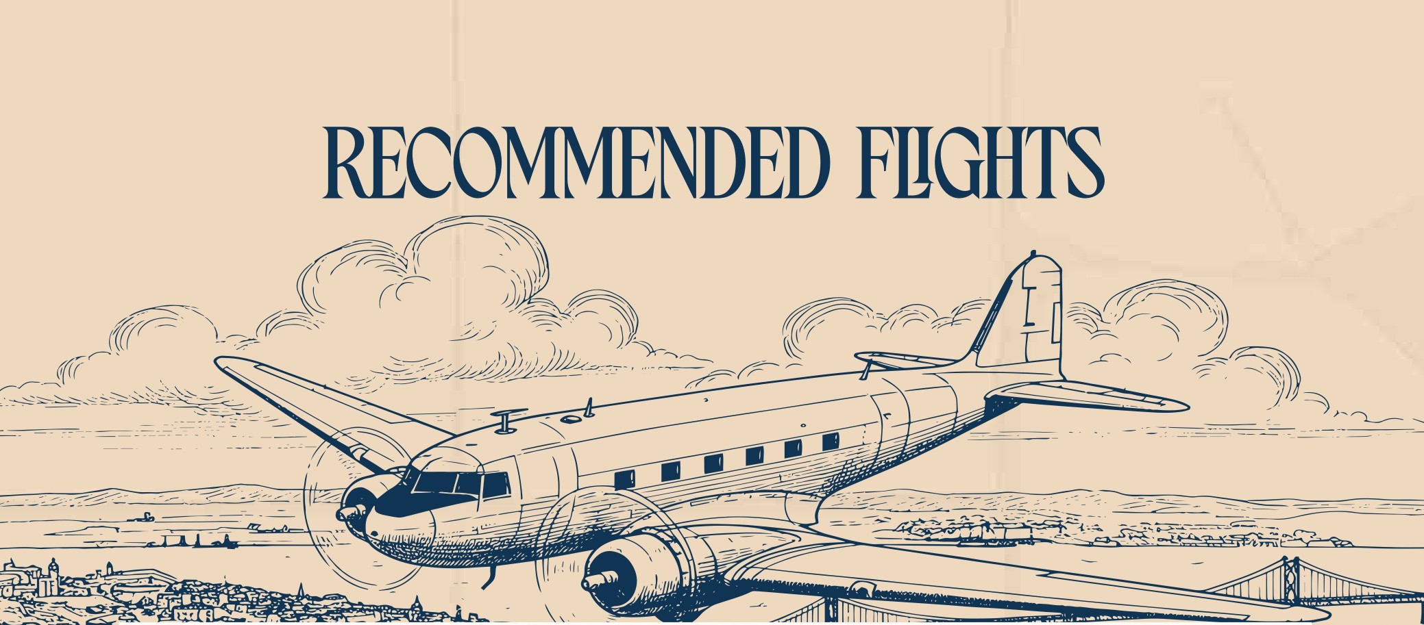Recommended flights ticket graphic